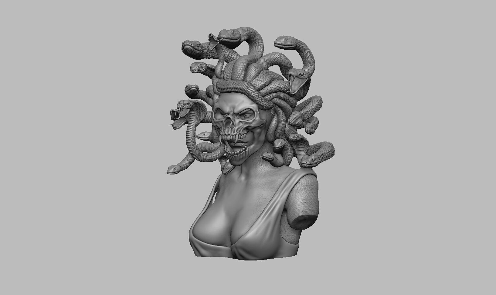 Medusa skull mask 3D print model_11