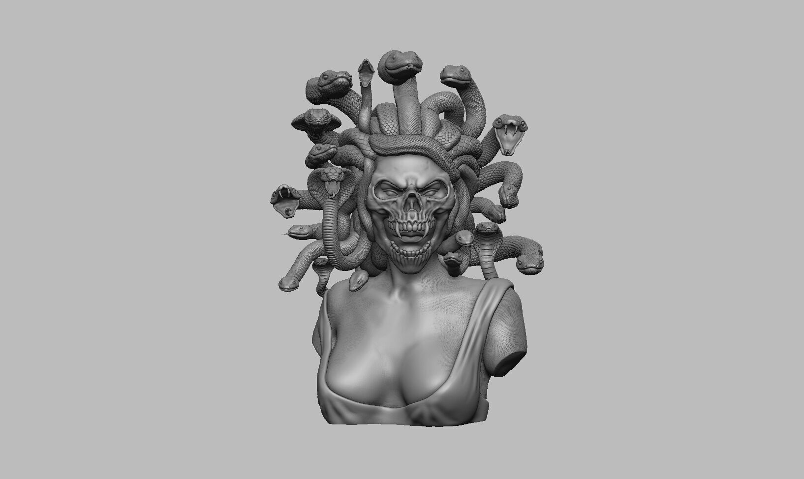 Medusa skull mask 3D print model_6