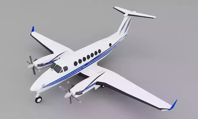 Beechcraft B300 Low-poly 3D model