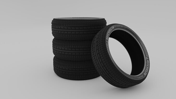 High Quality Realistic Tires Low-poly 3D model 2