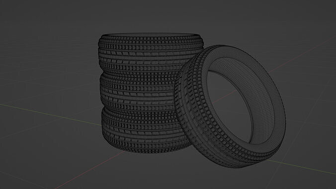High Quality Realistic Tires Low-poly 3D model 5