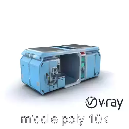 Futuristic Laboratory Module with Neon Lights model pack