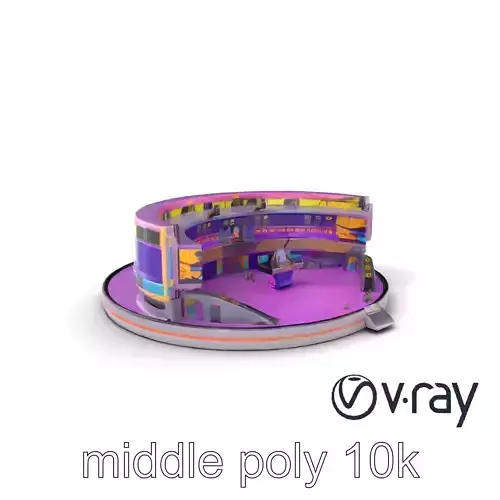 Entertainment Arena Module with Neon Accents model pack