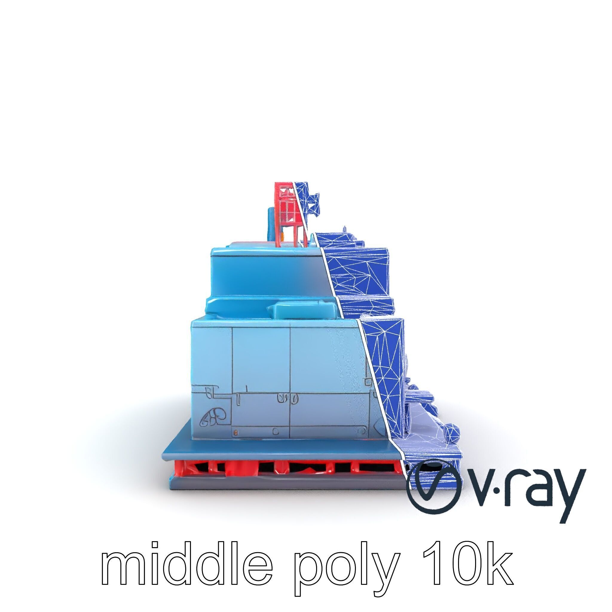 Cyberpunk City Block Neon Asymmetric Shapes model pack Low-poly 3D model_17