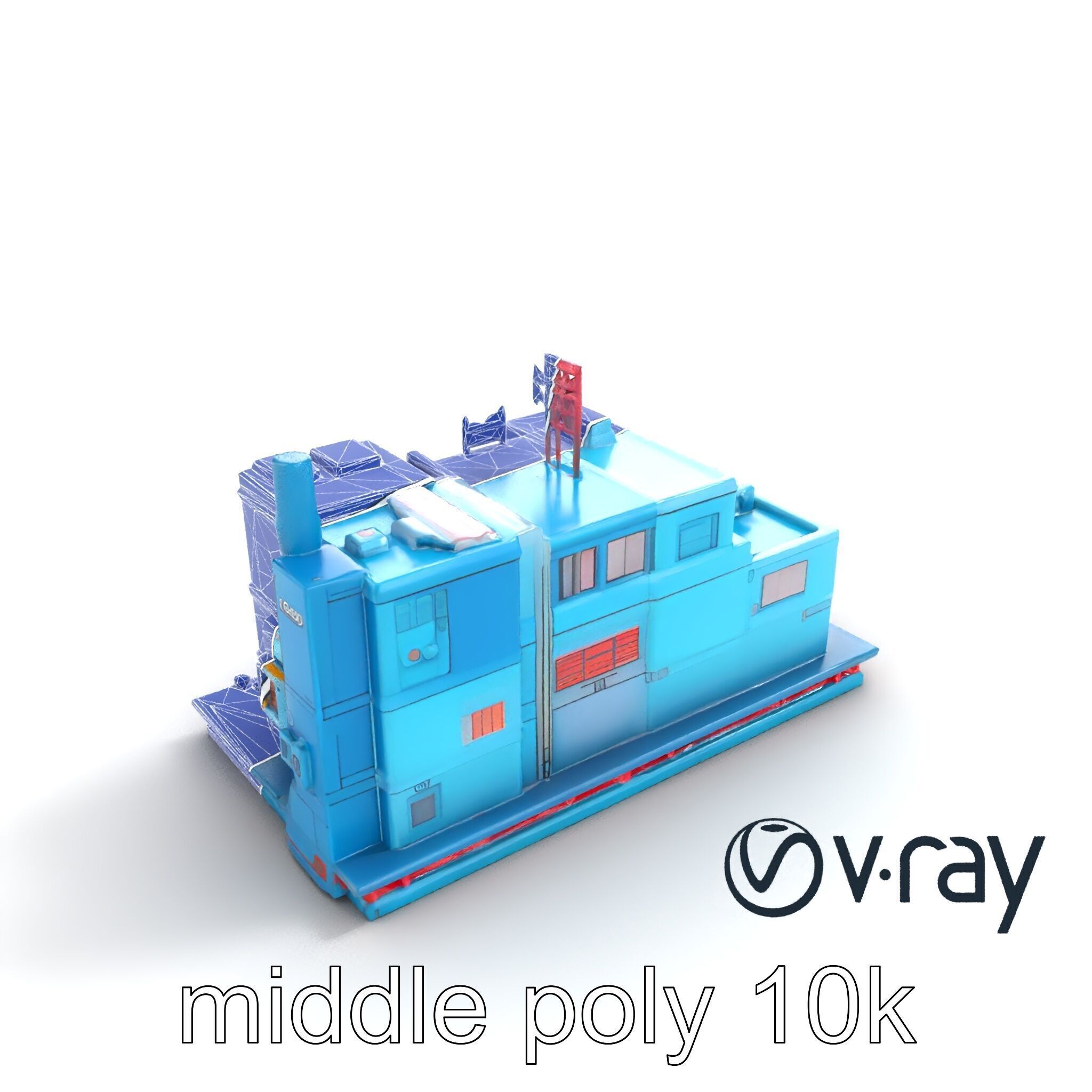 Cyberpunk City Block Neon Asymmetric Shapes model pack Low-poly 3D model_11