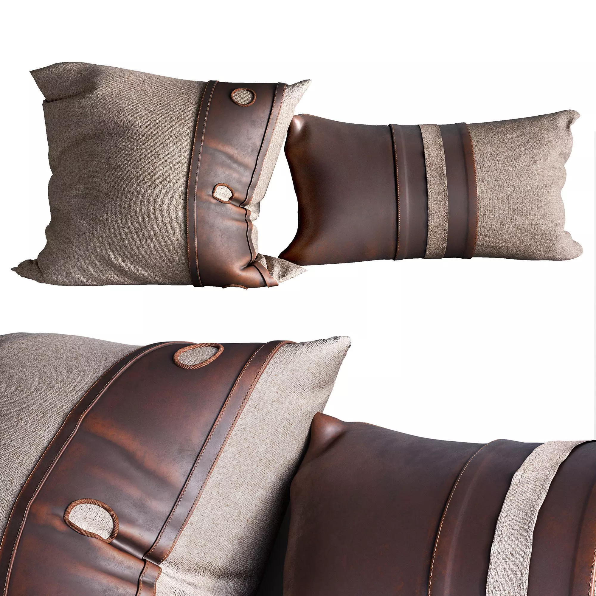 Set of decorative cushion 3D model_0