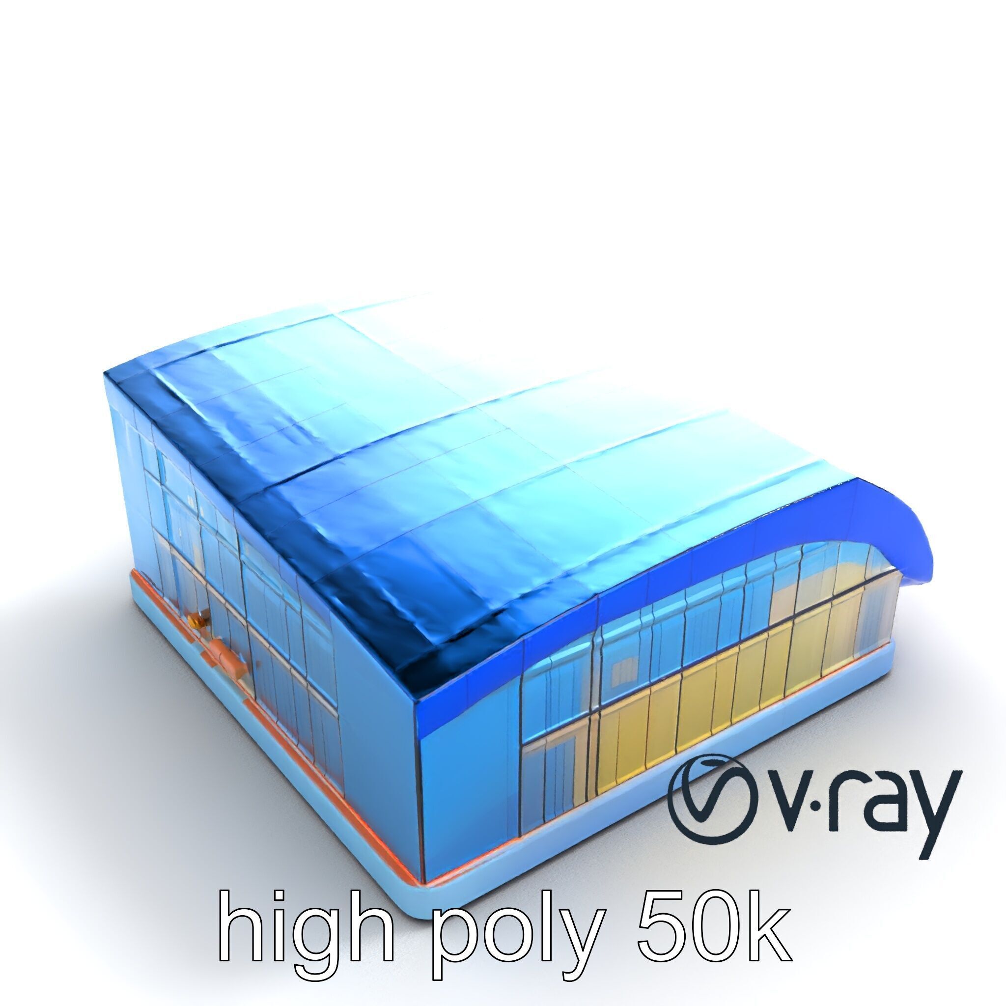 Dynamic Office Center Glass Architecture model pack Low-poly 3D model_10