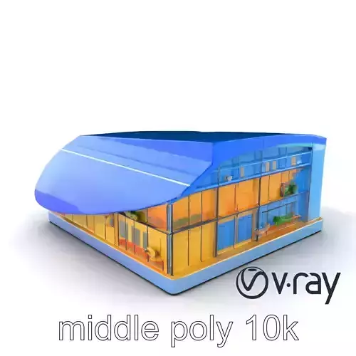 Dynamic Office Center Glass Architecture model pack