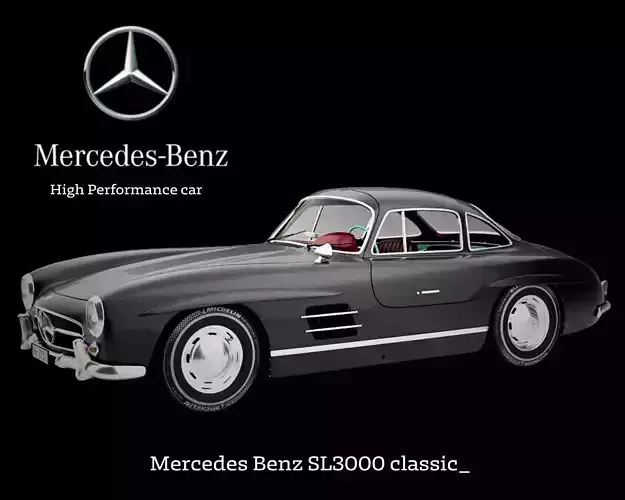 Mercedes Benz SL3000 classic car 3D model