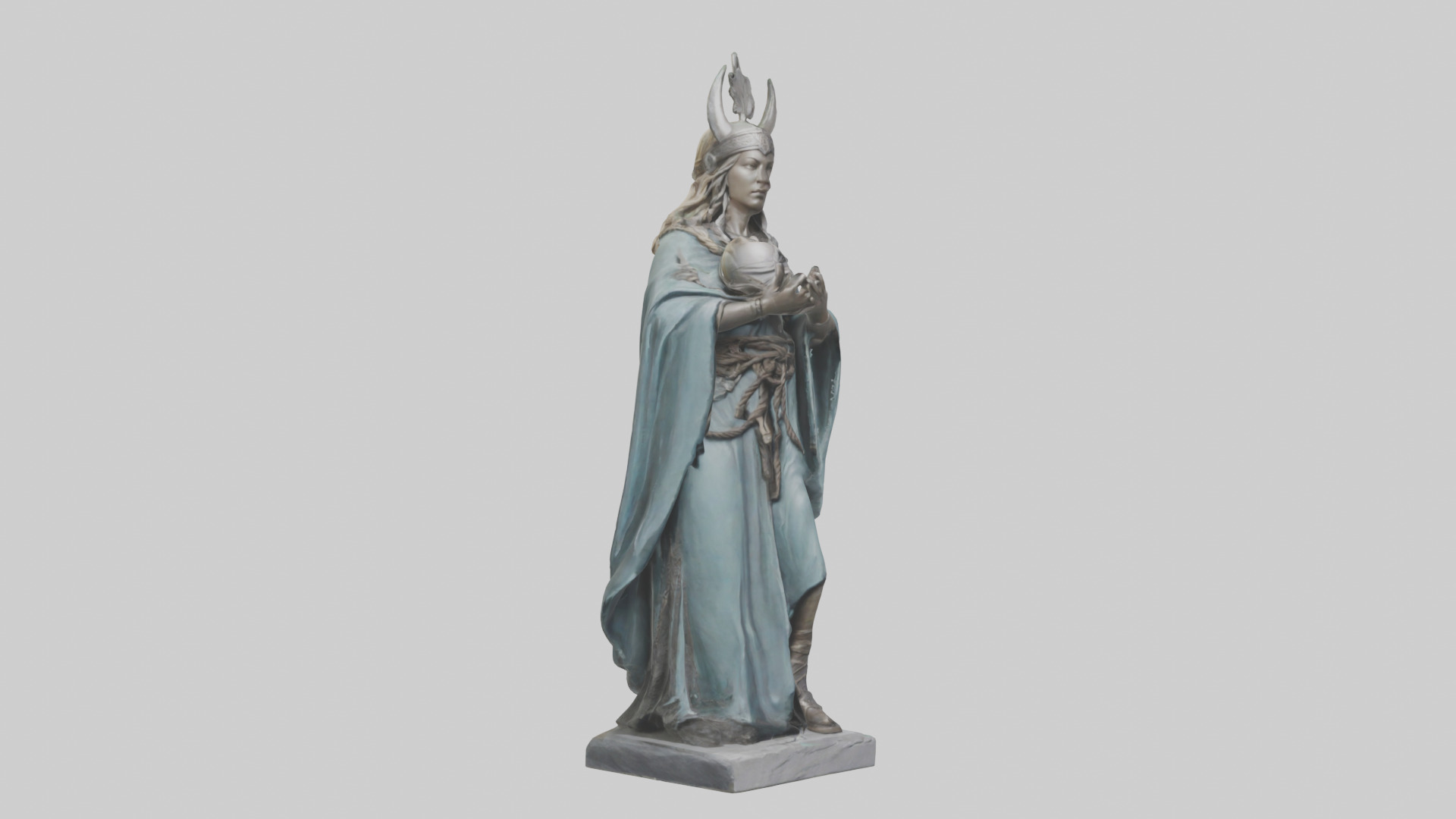 Idun statue model Low-poly 3D model_11