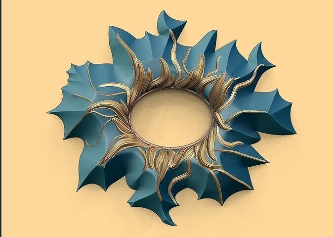 Polygonal mirror frame 3D model 2