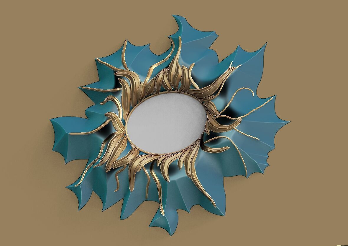 Polygonal mirror frame 3D model_7