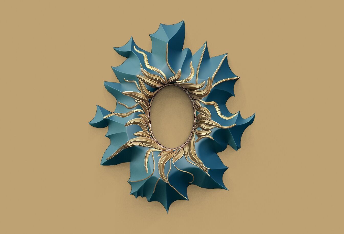 Polygonal mirror frame 3D model_10