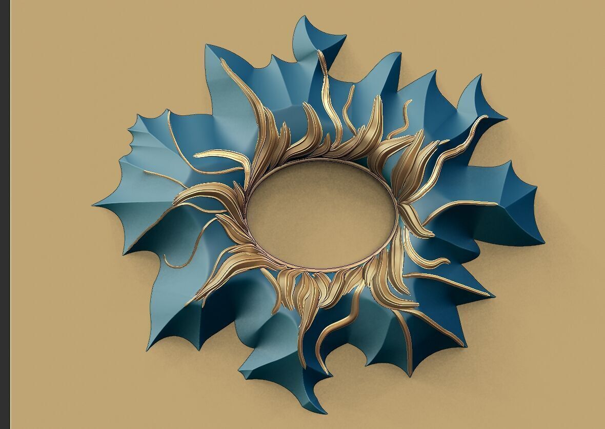 Polygonal mirror frame 3D model_2