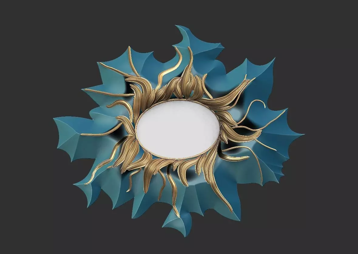 Polygonal mirror frame 3D model_0
