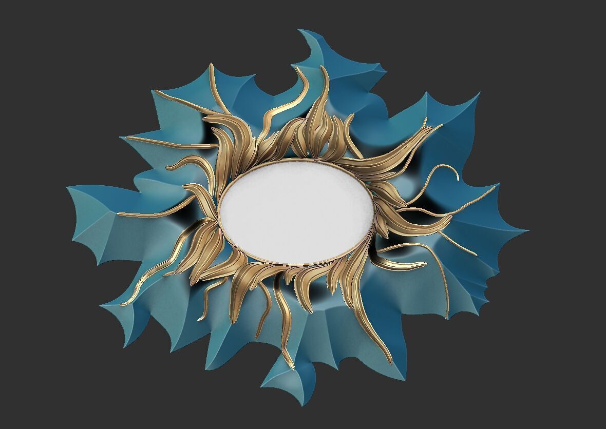 Polygonal mirror frame 3D model_3