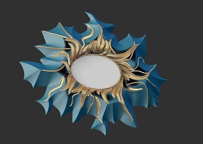 Polygonal mirror frame 3D model 5