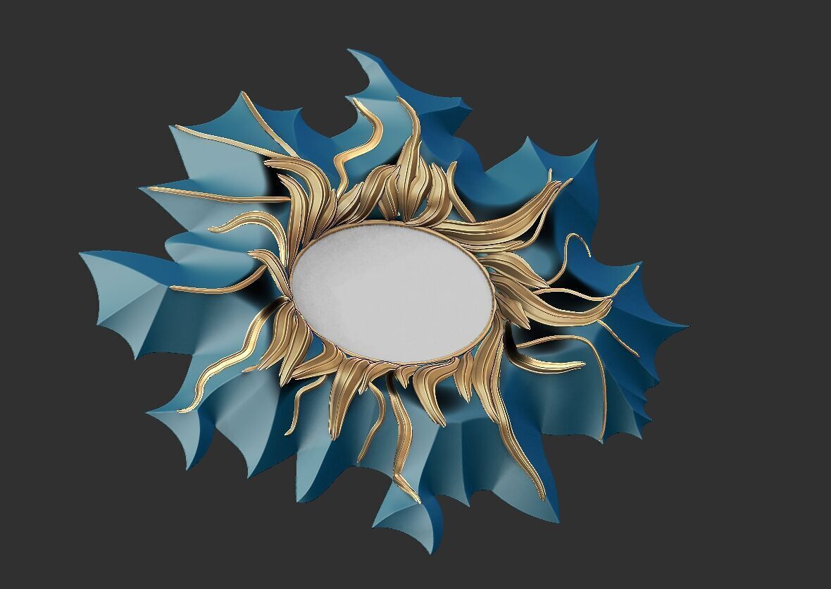 Polygonal mirror frame 3D model_4