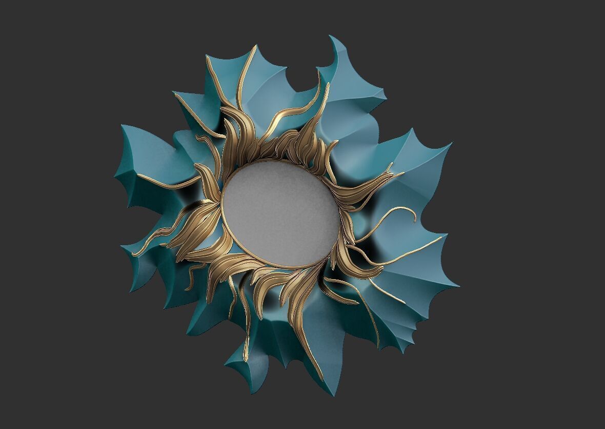 Polygonal mirror frame 3D model_5