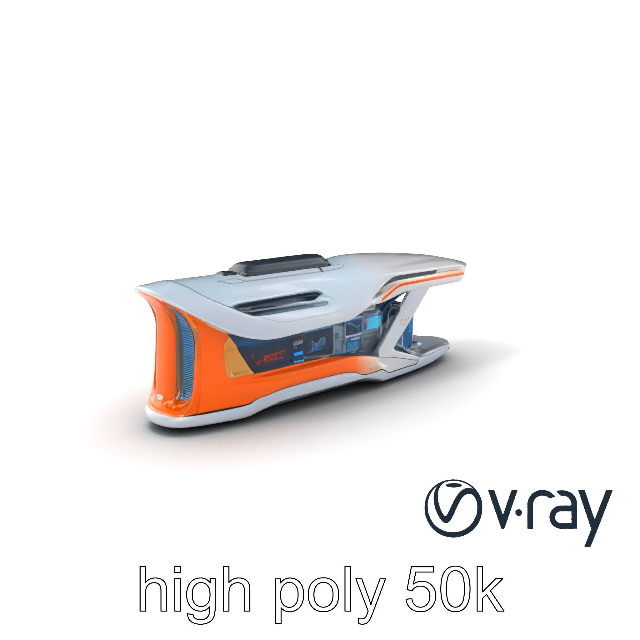 Futuristic Transport Node with Neon Accents model pack Low-poly 3D model_7