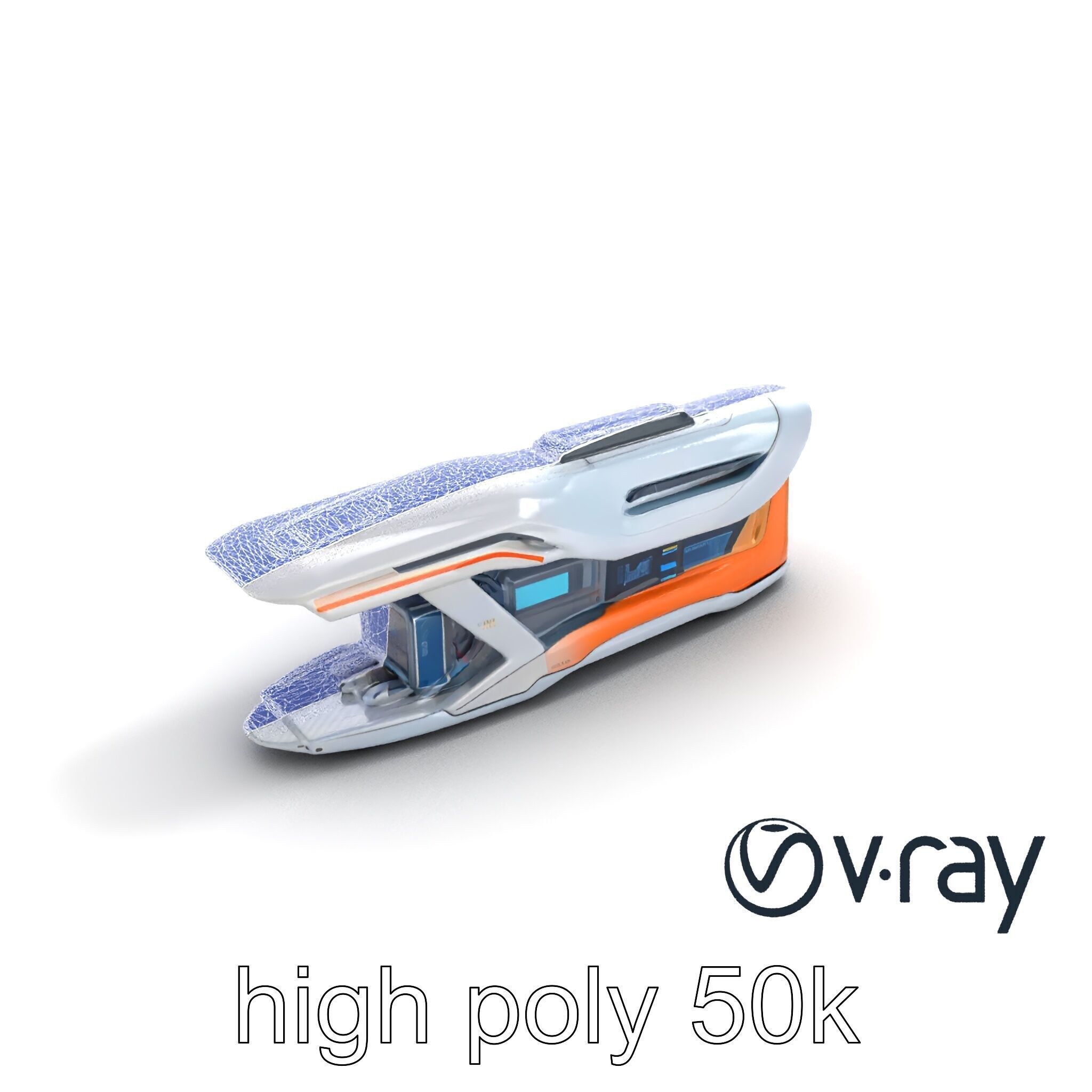 Futuristic Transport Node with Neon Accents model pack Low-poly 3D model_18