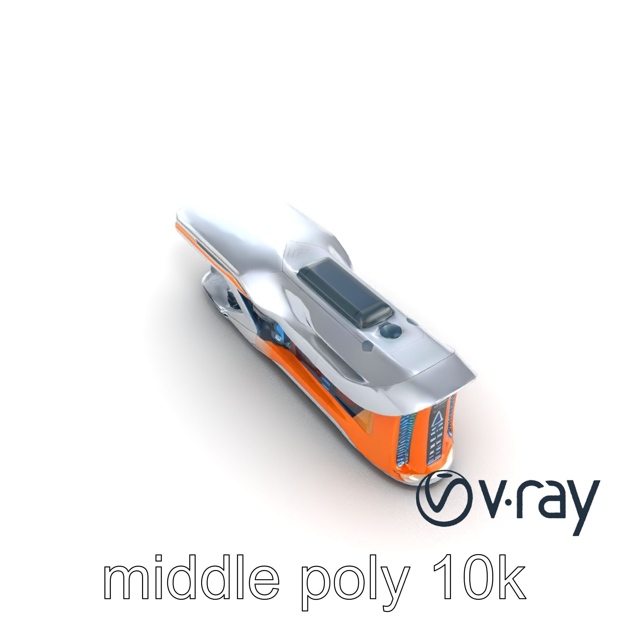 Futuristic Transport Node with Neon Accents model pack Low-poly 3D model_8