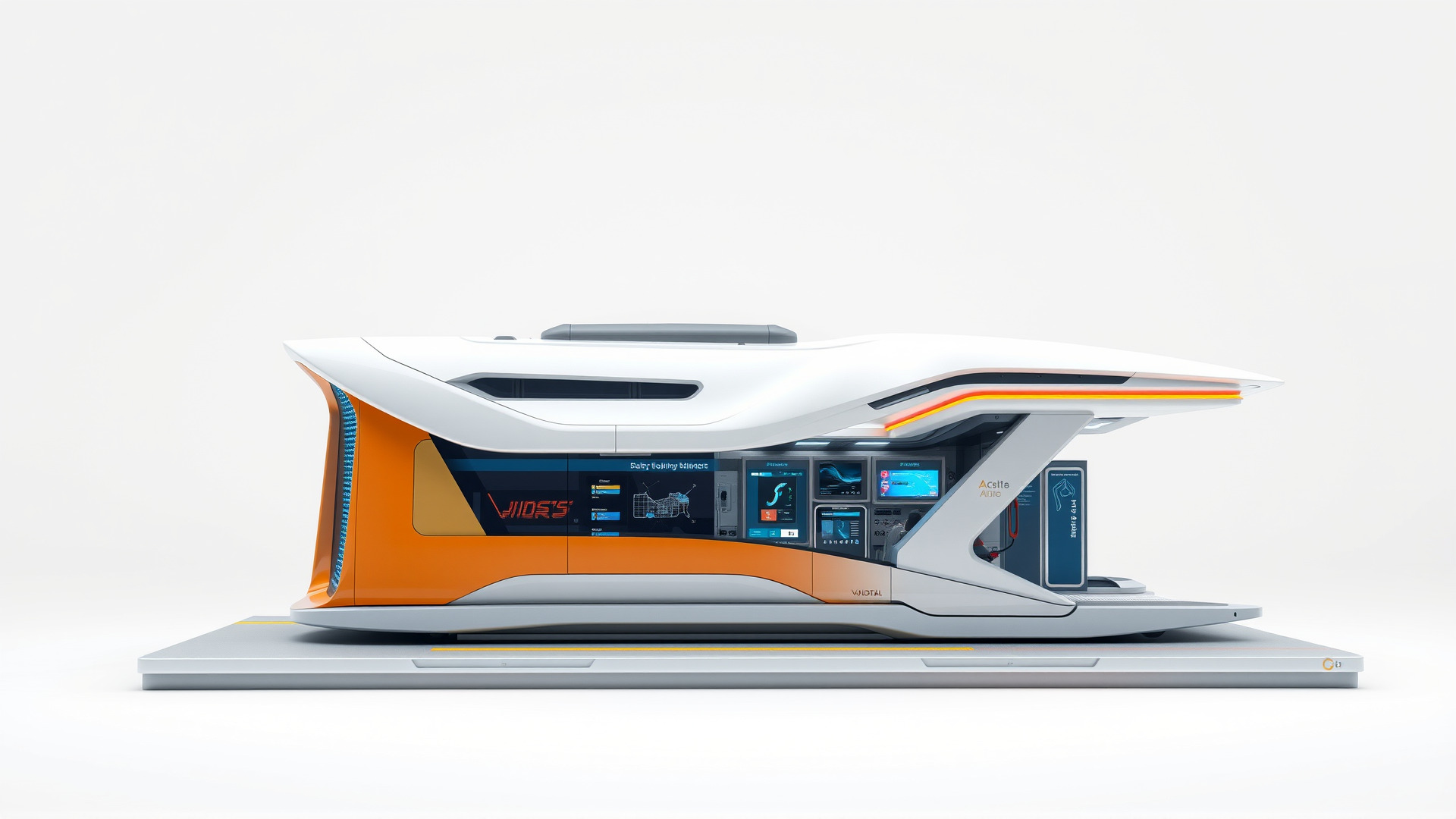 Futuristic Transport Node with Neon Accents model pack Low-poly 3D model_4