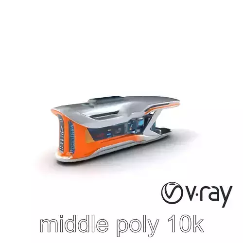 Futuristic Transport Node with Neon Accents model pack