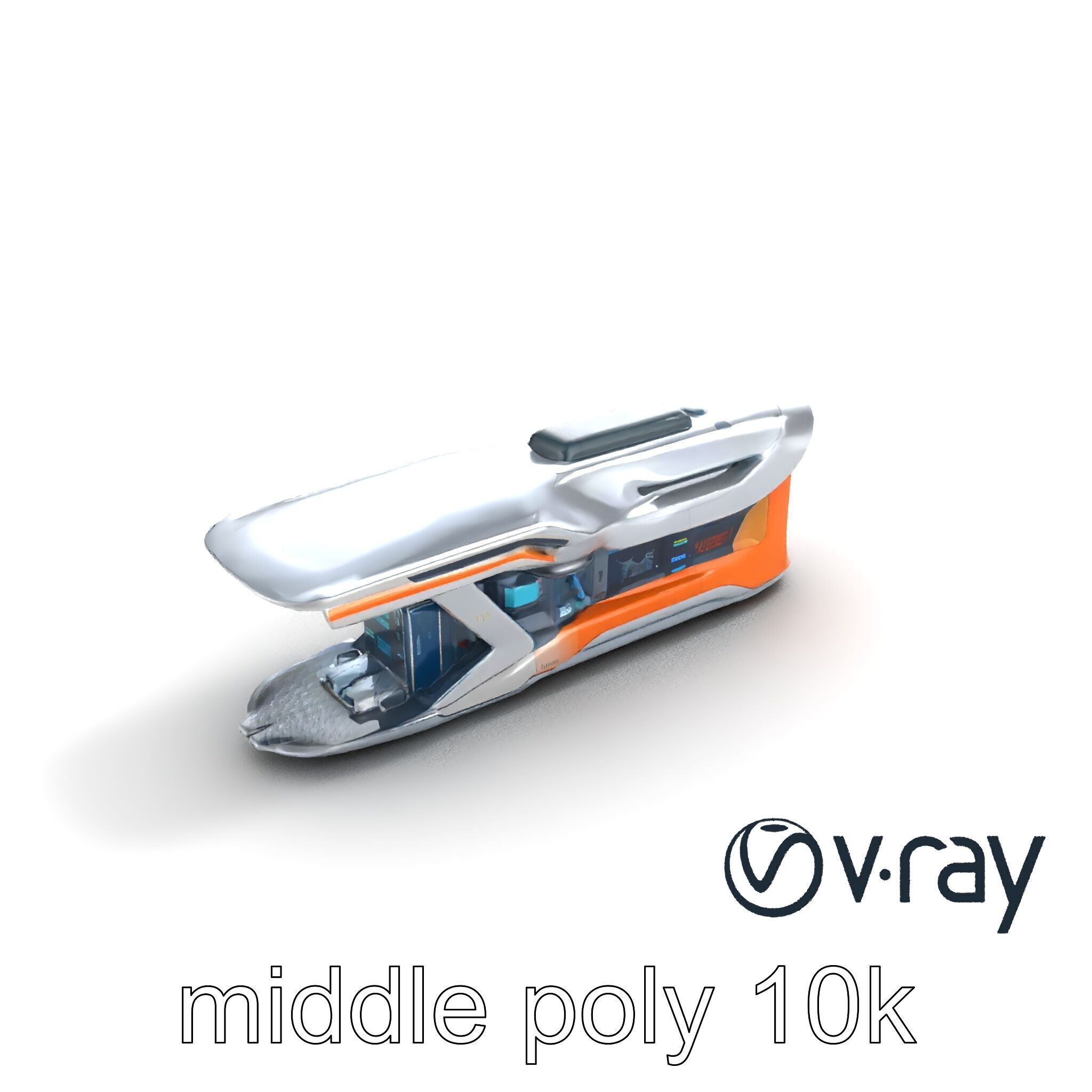 Futuristic Transport Node with Neon Accents model pack Low-poly 3D model_5