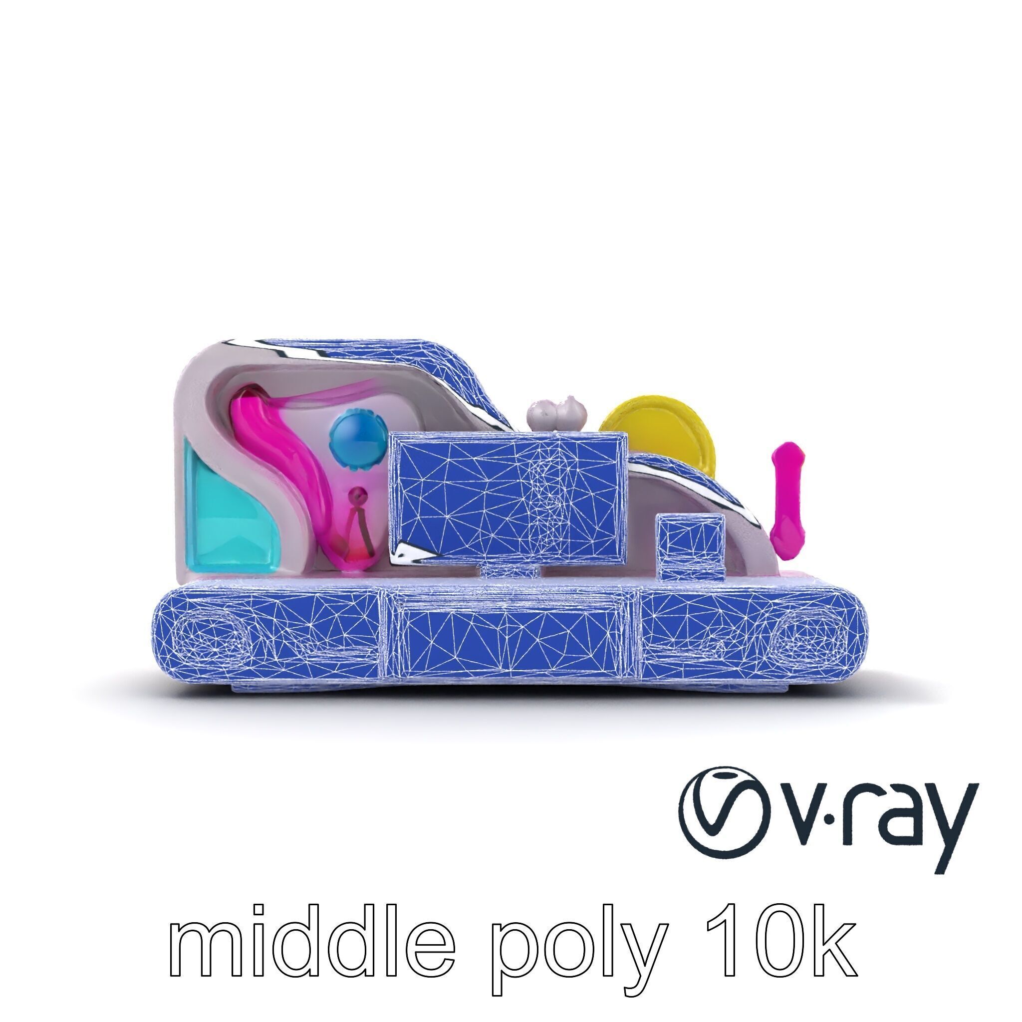 Neon Entertainment Center Module model pack Low-poly 3D model_29