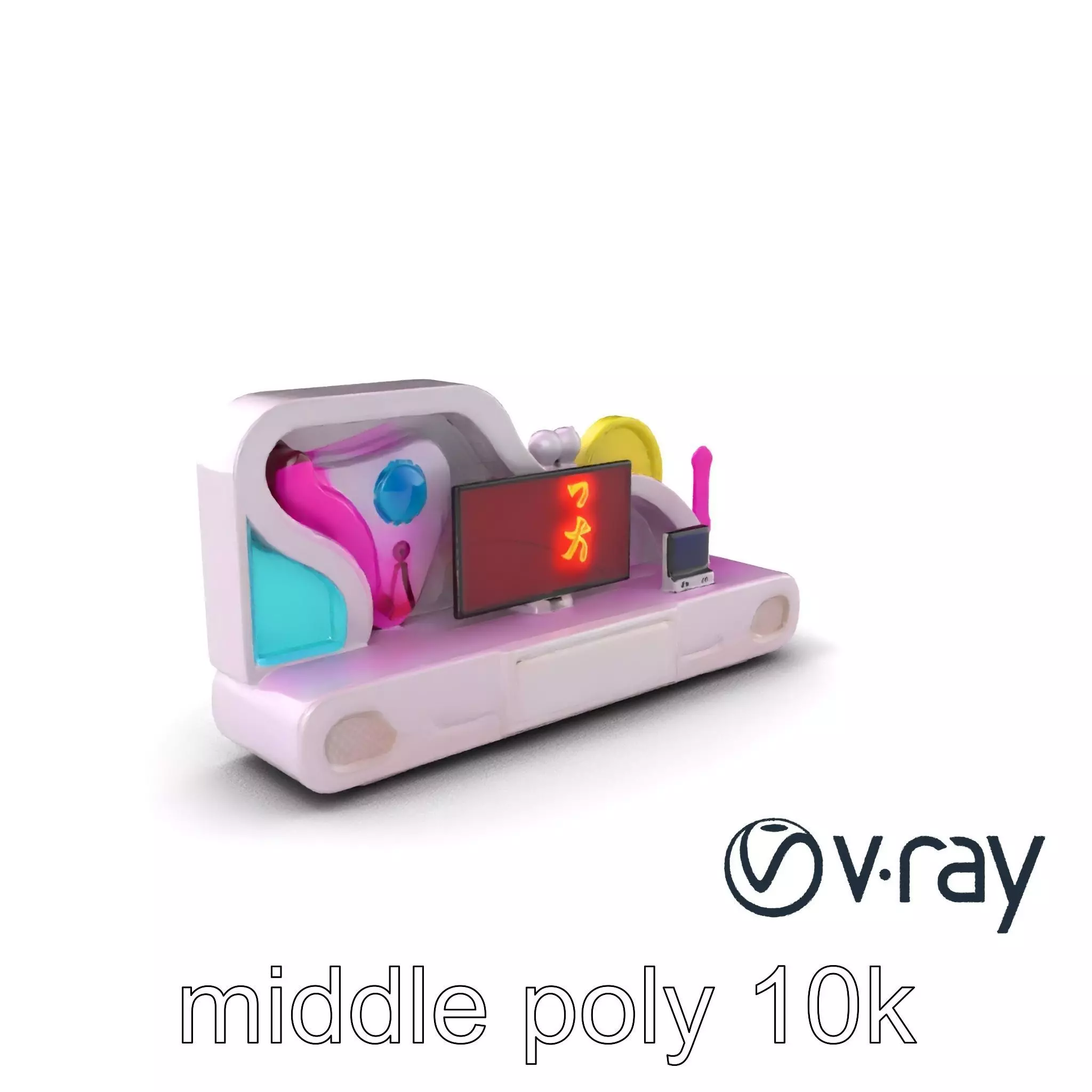 Neon Entertainment Center Module model pack Low-poly 3D model_0