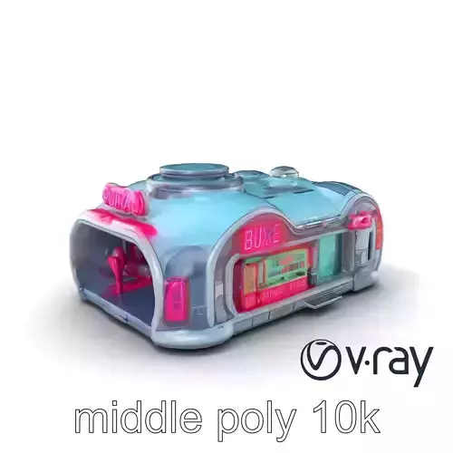 Cyberpunk Bazaar Module Neon Design model pack