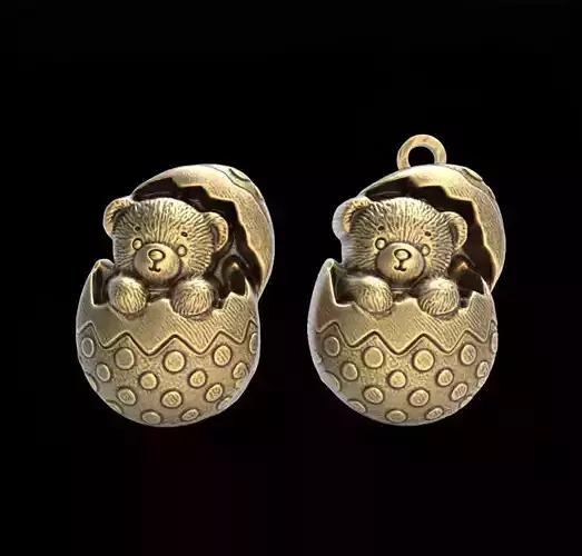 teddy inside egg easter decor 