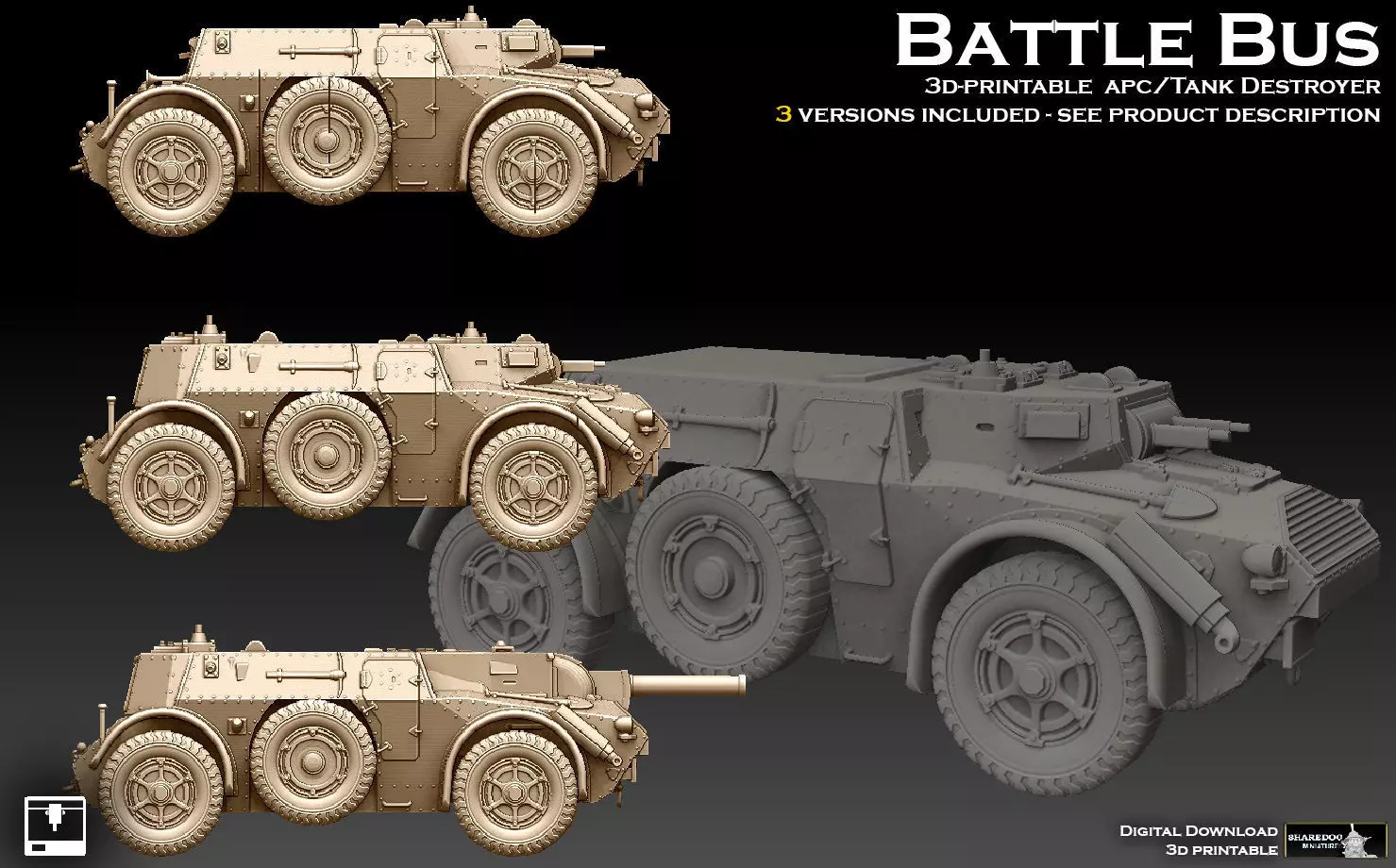 Battle Bus APC Tank Destroyer 3D print model_0