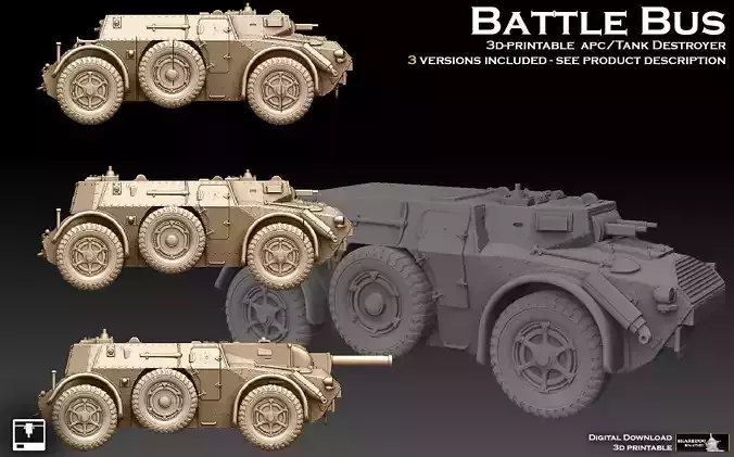 Battle Bus APC Tank Destroyer 3D print model