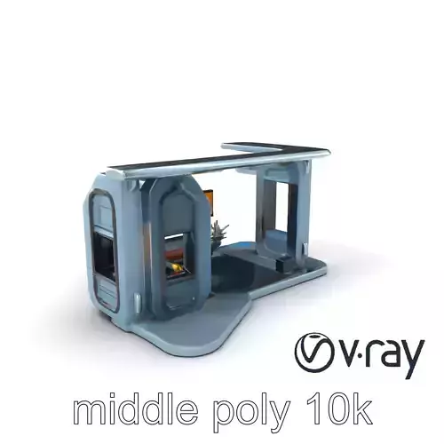 Futuristic Park Pavilion with LED Lighting model pack