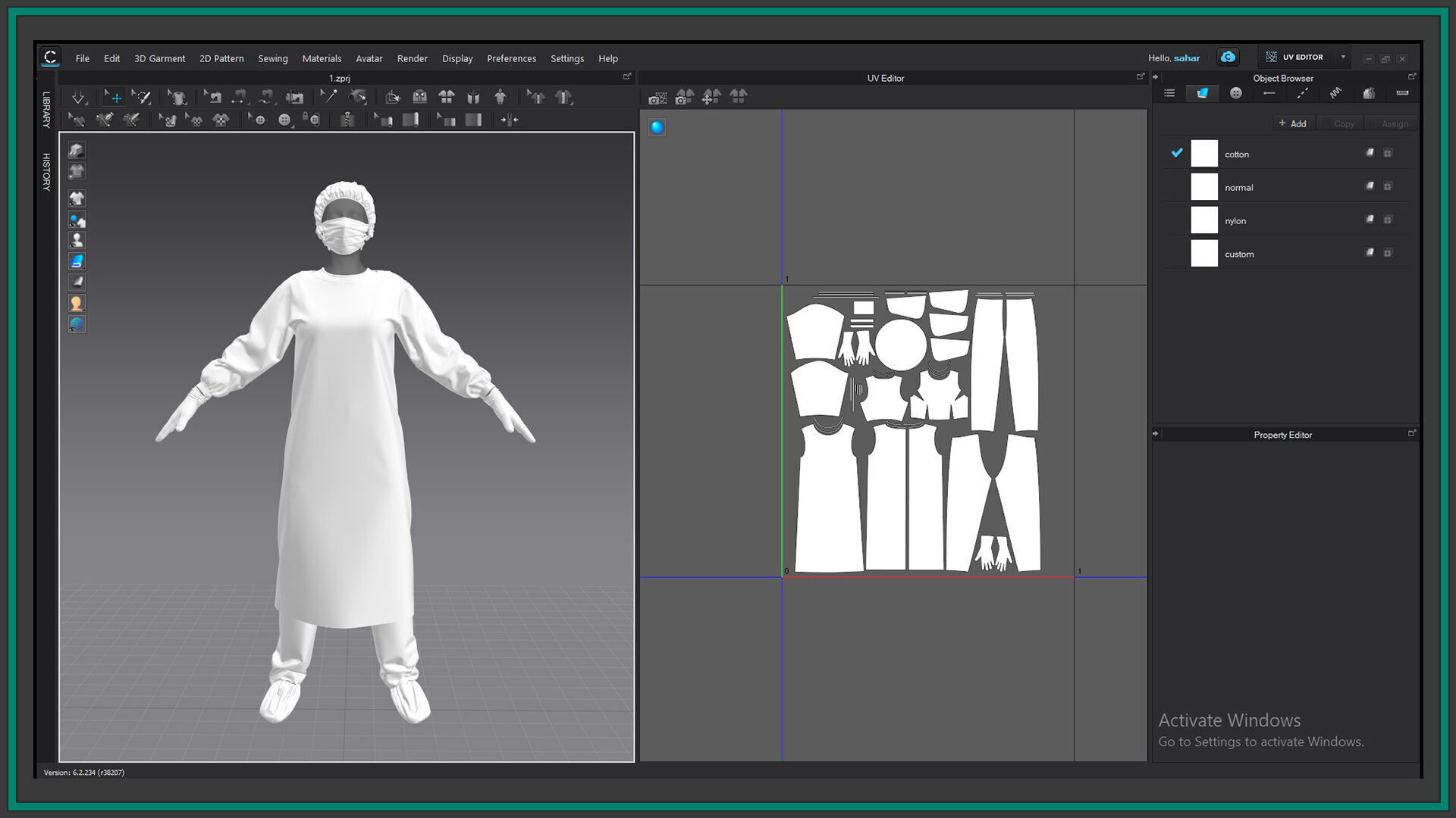 female surgeon uniform with texture 3D model_5