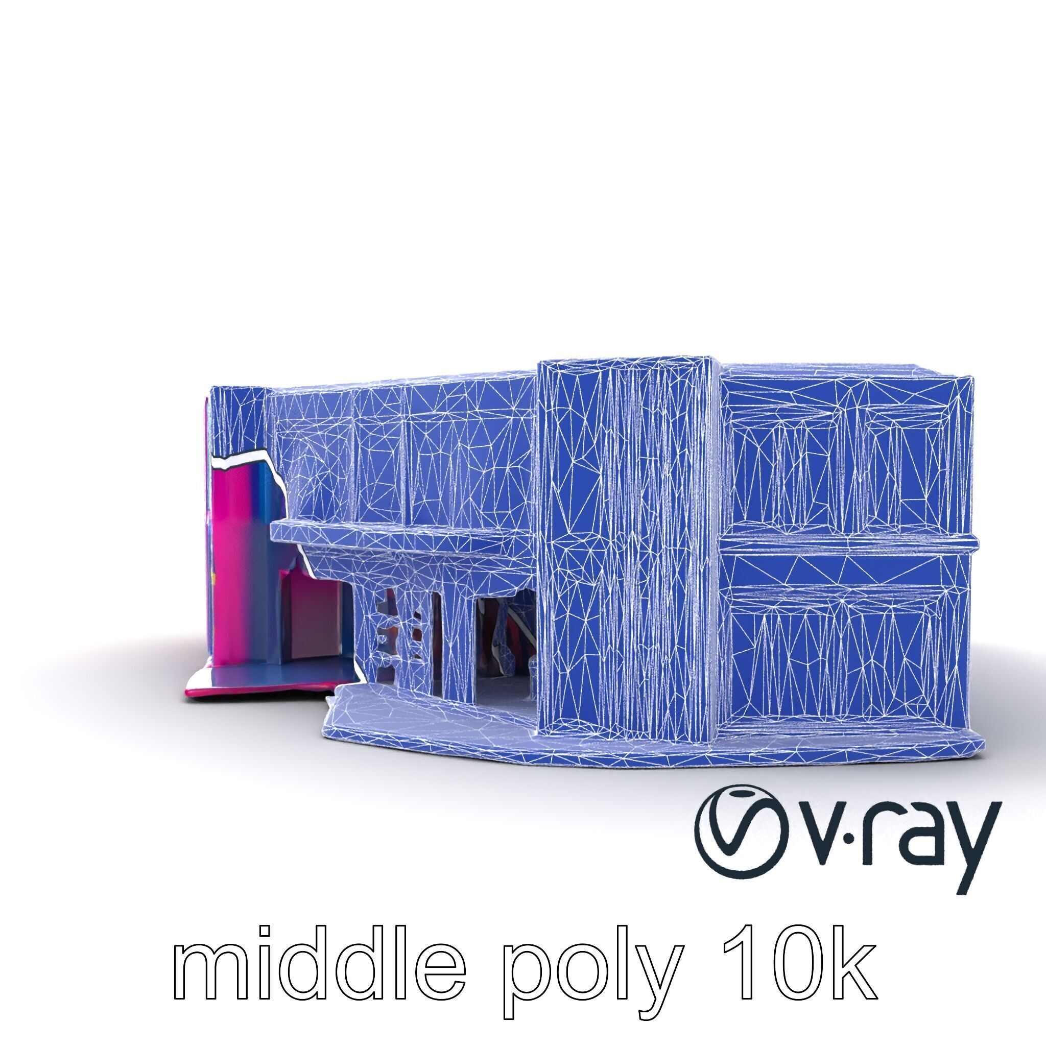 Neon Commercial Center Architecture model pack Low-poly 3D model_27