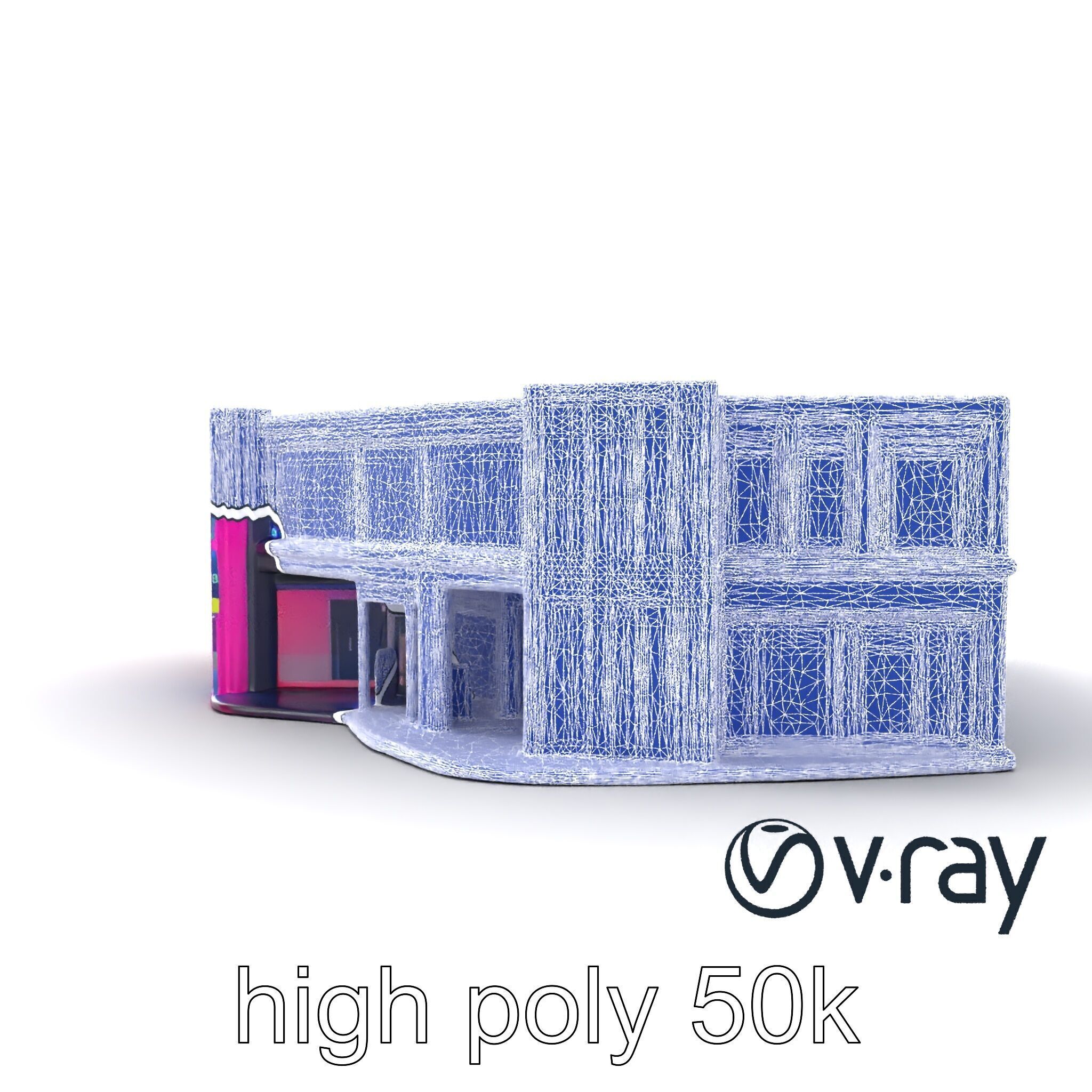 Neon Commercial Center Architecture model pack Low-poly 3D model_32