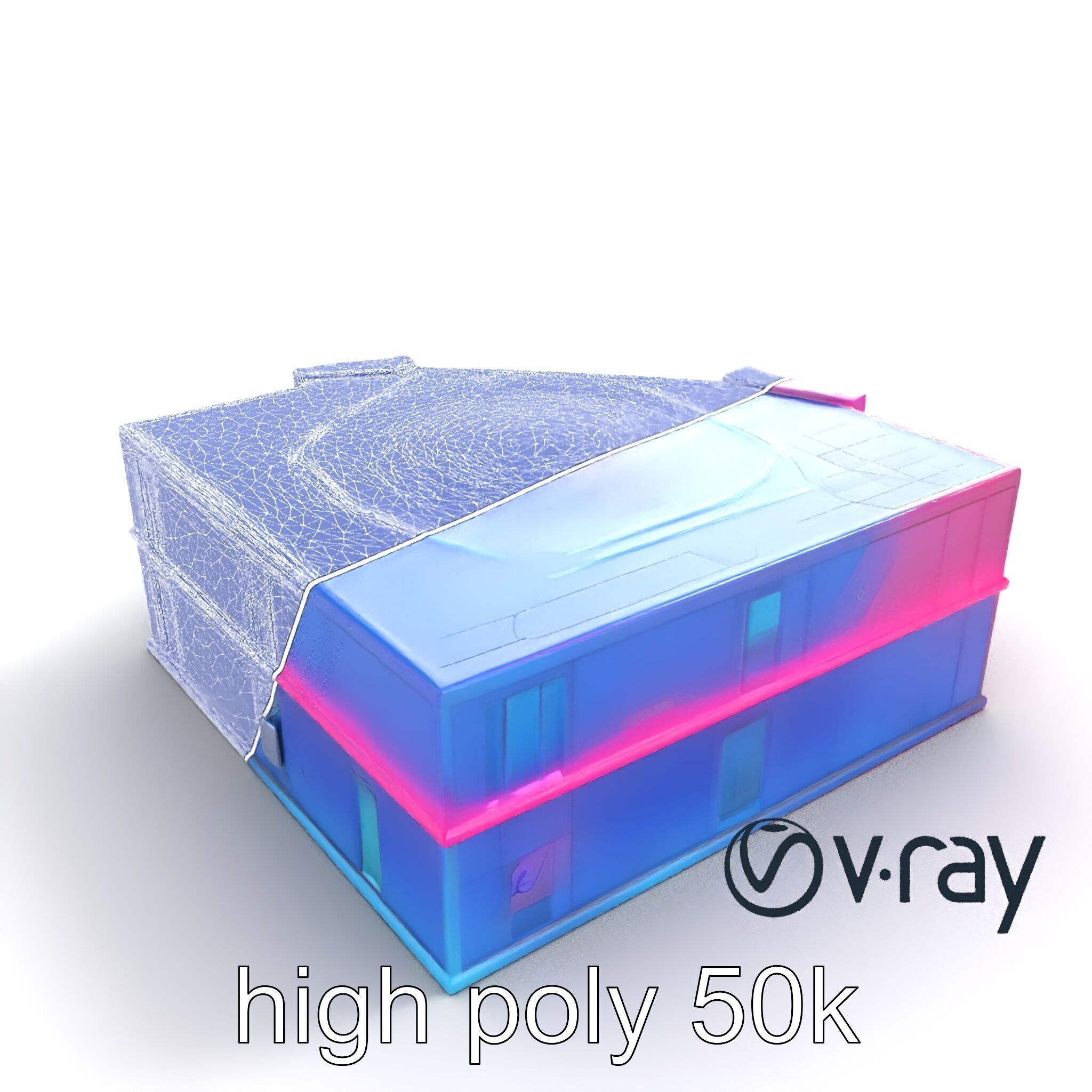 Neon Commercial Center Architecture model pack Low-poly 3D model_30