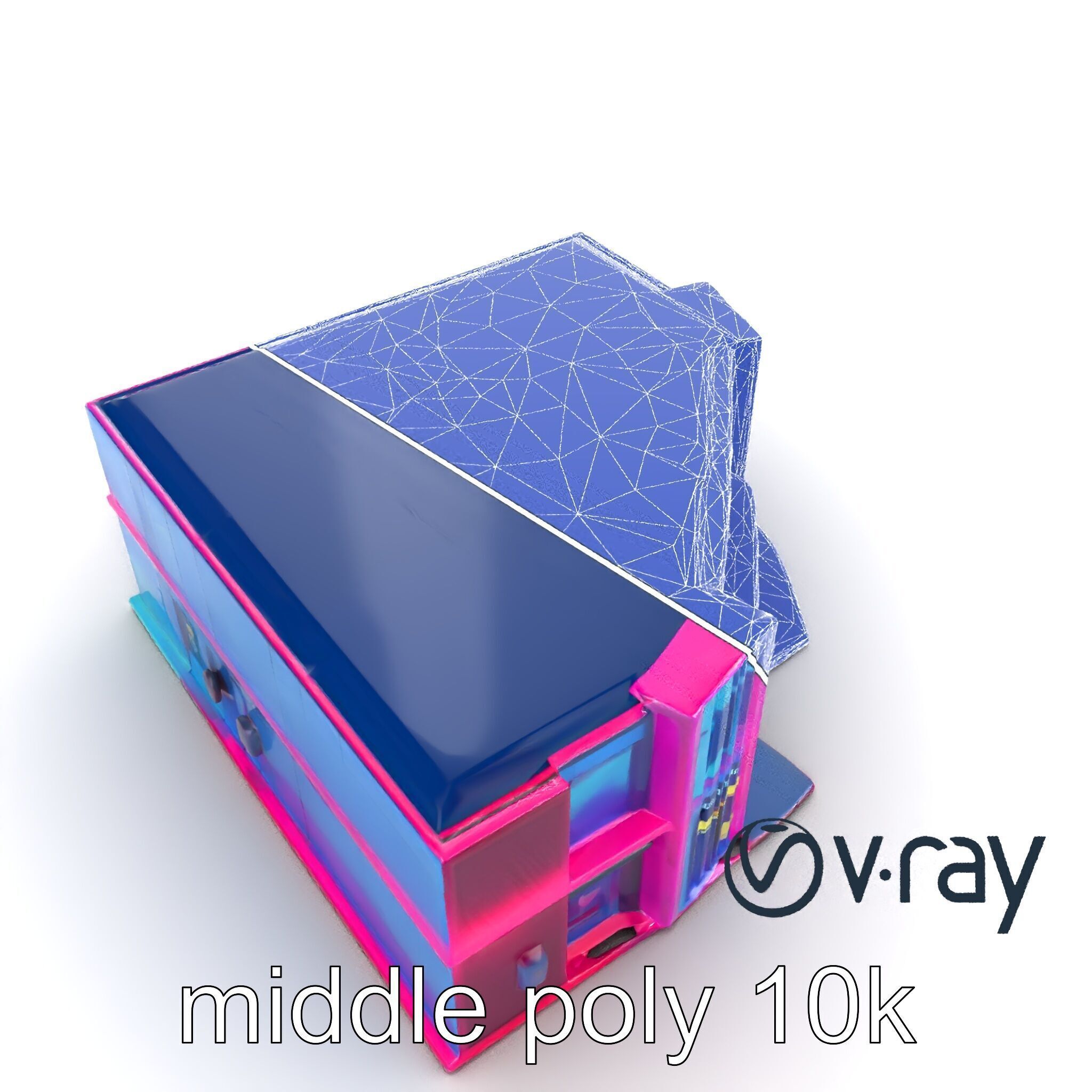 Neon Commercial Center Architecture model pack Low-poly 3D model_23