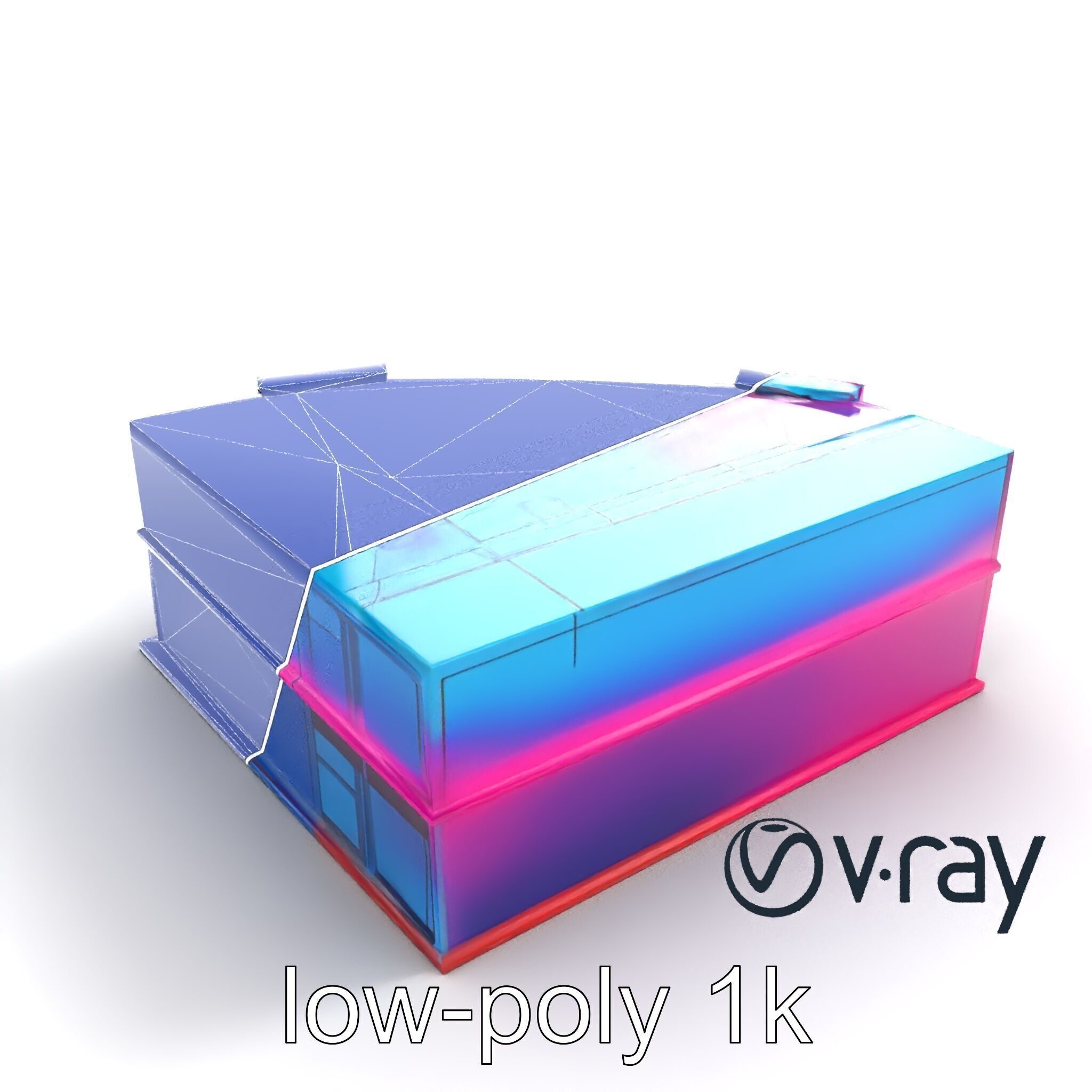 Neon Commercial Center Architecture model pack Low-poly 3D model_24