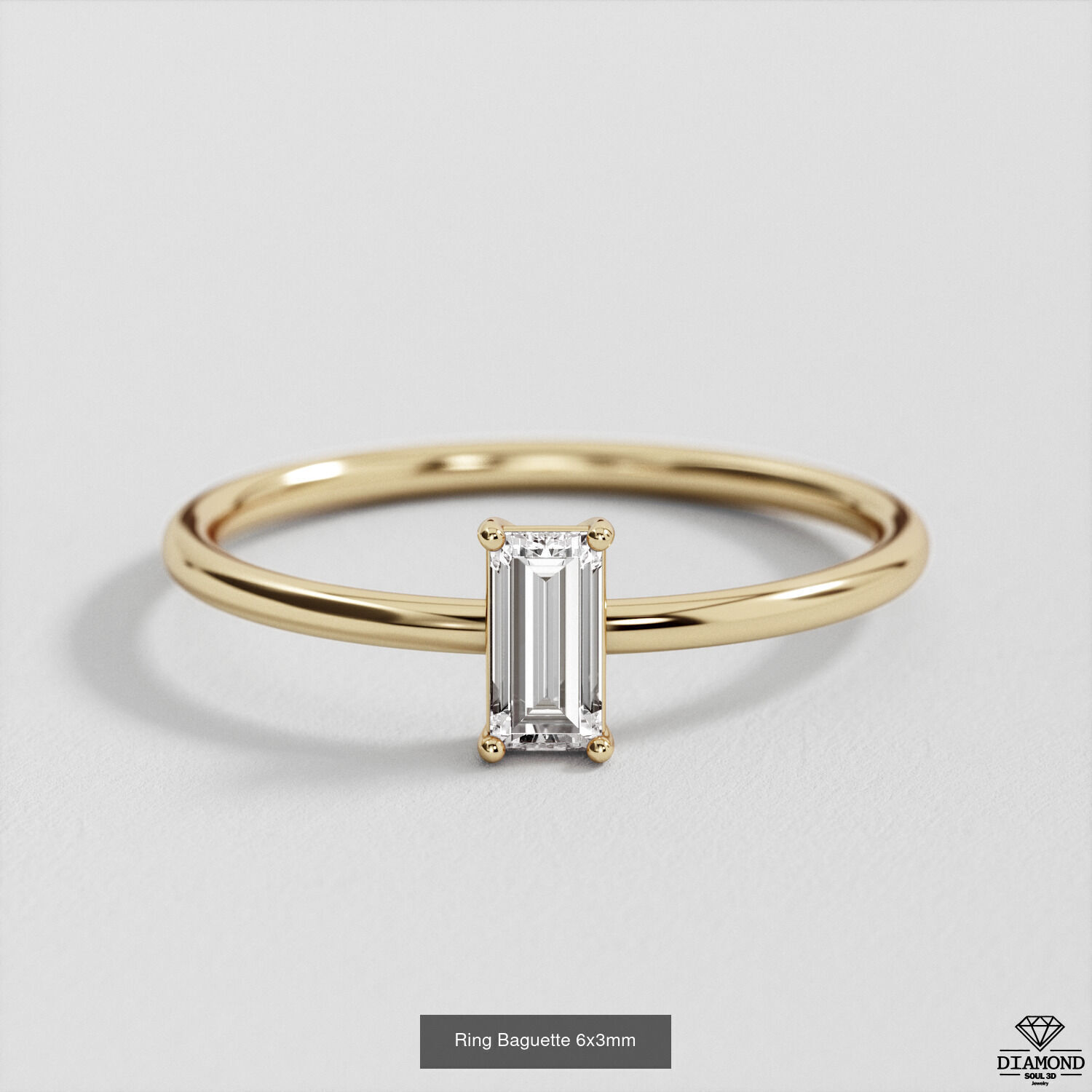  Pack 7Ring Baguette 6x3mm 3D Model Collection_2