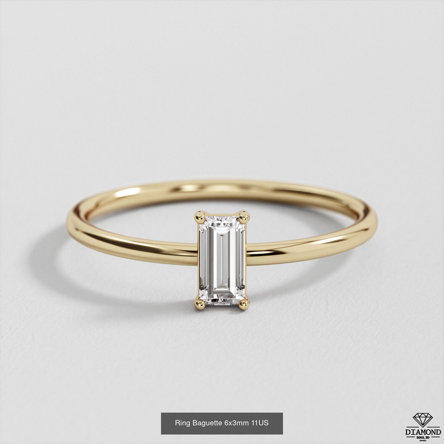  Pack 7Ring Baguette 6x3mm 3D Model Collection_13