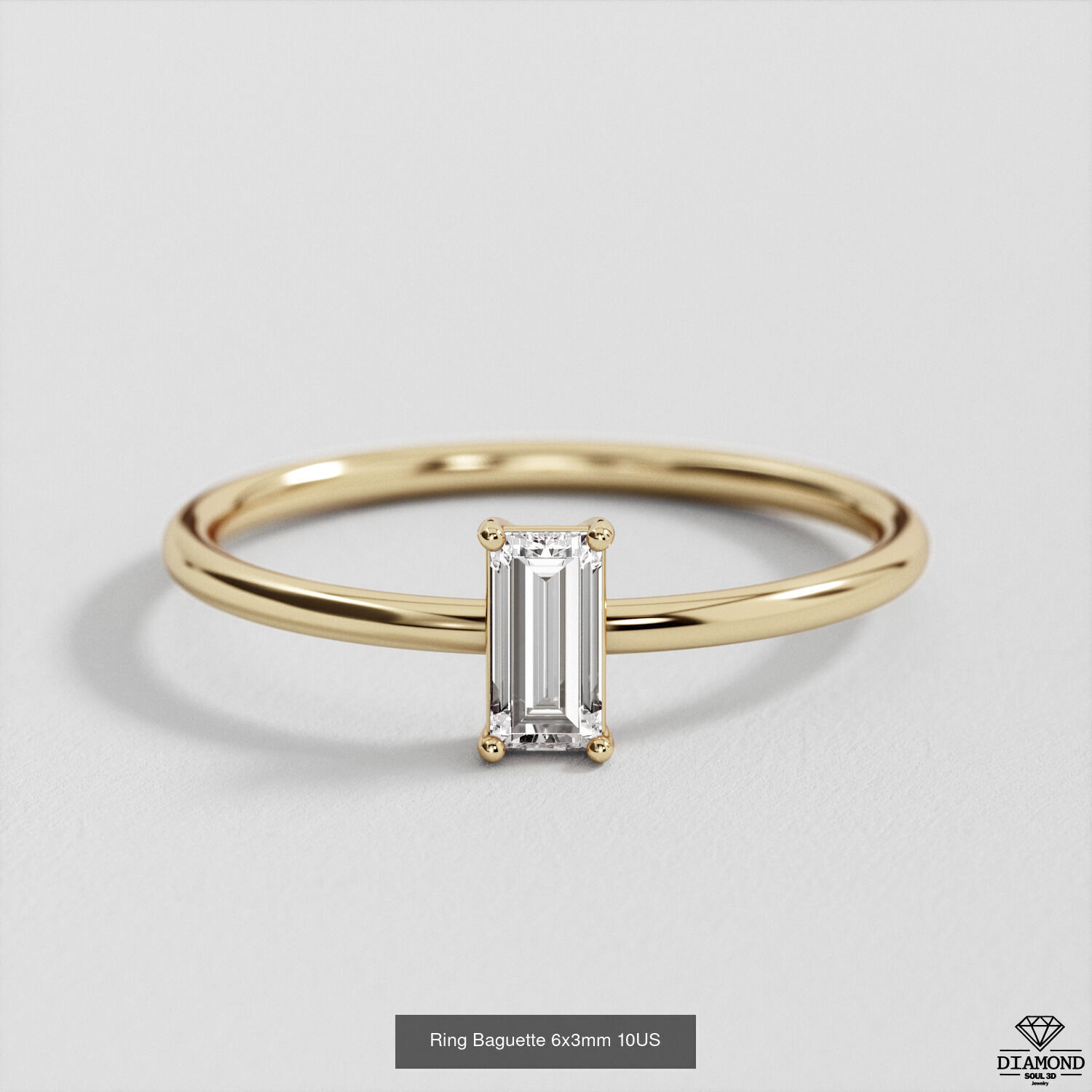  Pack 7Ring Baguette 6x3mm 3D Model Collection_12