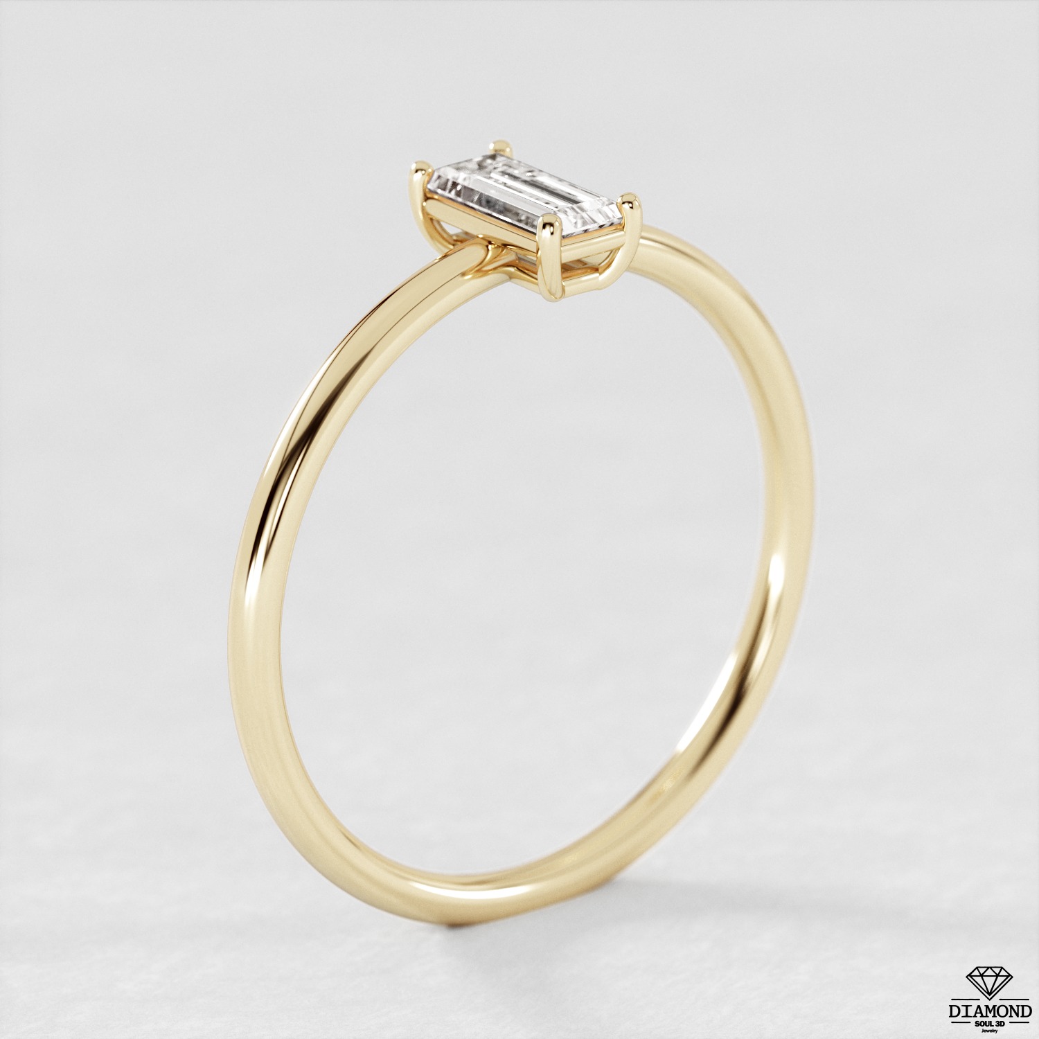  Pack 7Ring Baguette 6x3mm 3D Model Collection_3