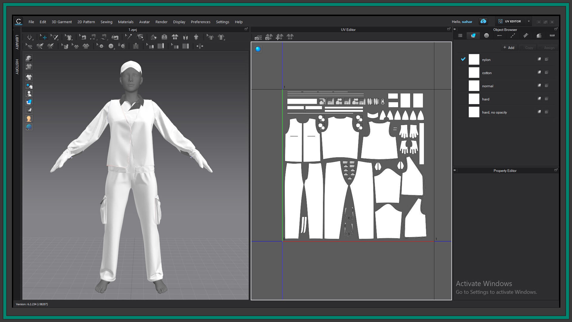 female street sweeper uniform with 2texture and smart material 3D model_6