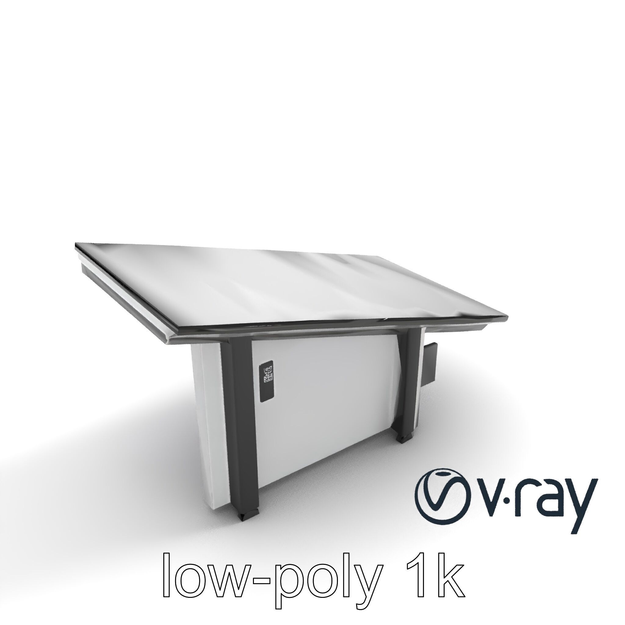 High-Tech Roof Module with Neon Detail model pack Low-poly 3D model_9