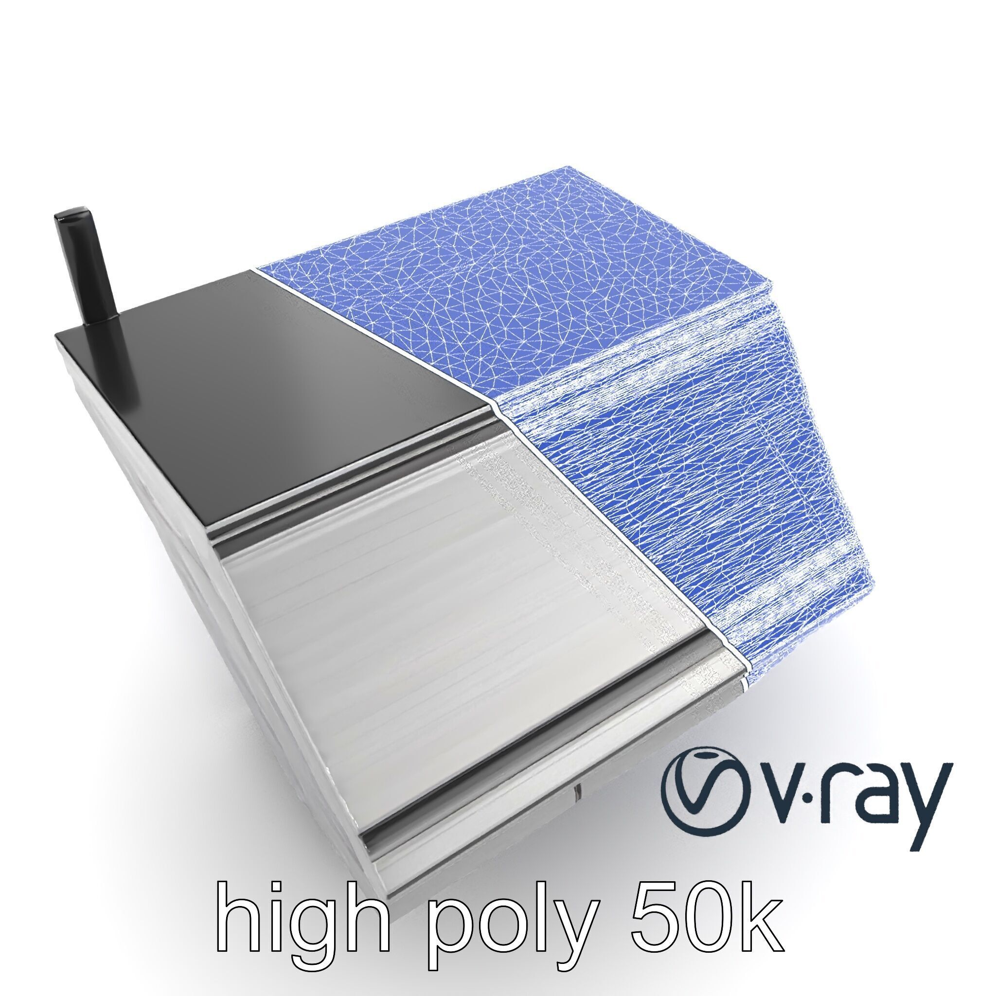 High-Tech Roof Module with Neon Detail model pack Low-poly 3D model_31