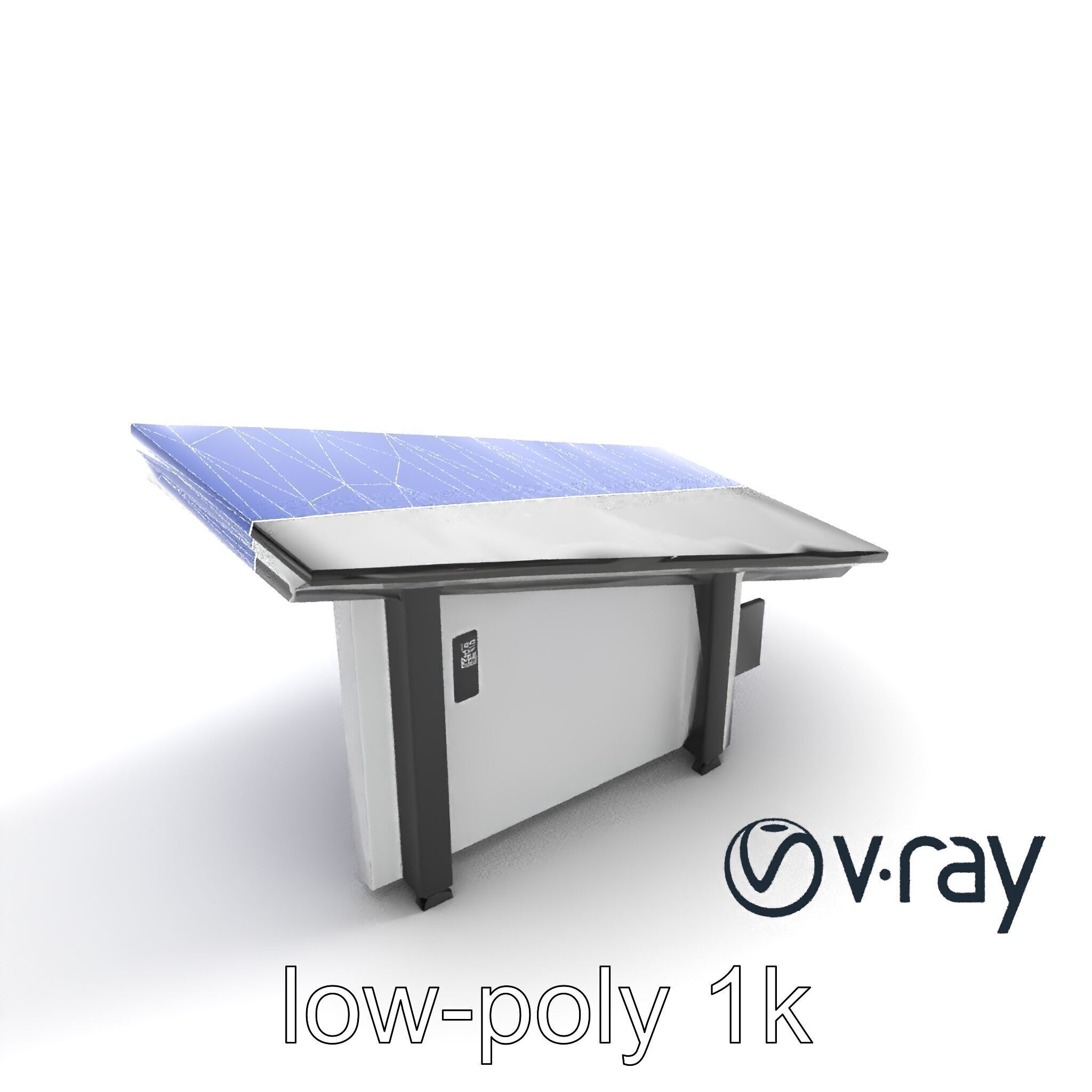 High-Tech Roof Module with Neon Detail model pack Low-poly 3D model_18